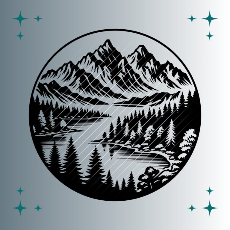 Berglandschaft See | Plotterdatei | SVG & PNG