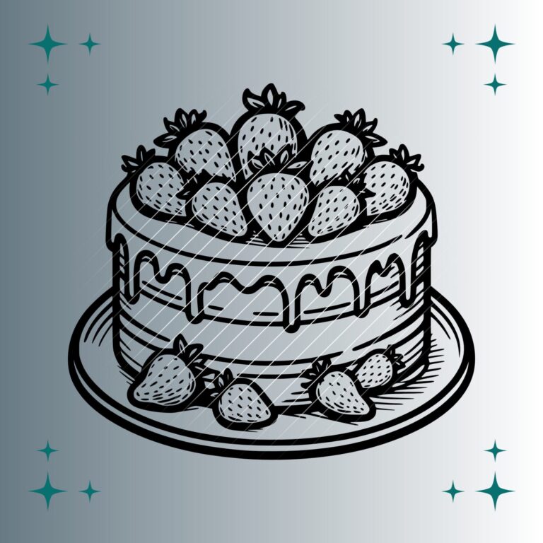 Erdbeertorte | Plotterdatei | SVG & PNG