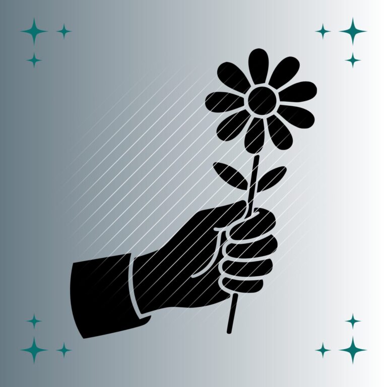 Hand Blume Silhouette | Plotterdatei | SVG & PNG
