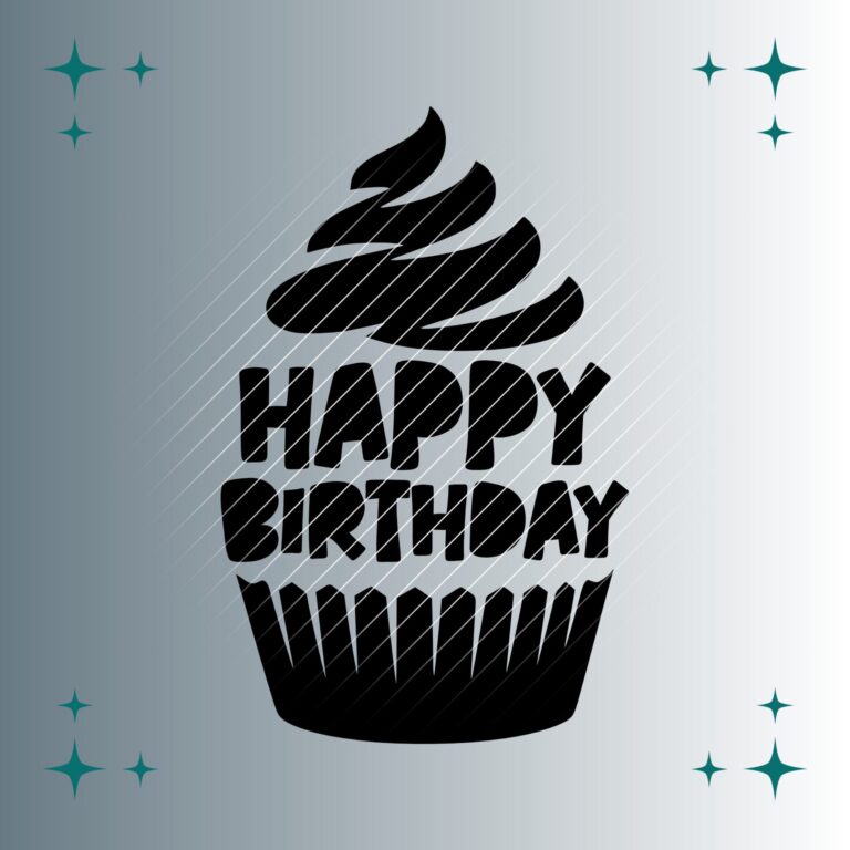Happy Birthday Muffin Stencil | Plotterdatei | SVG & PNG