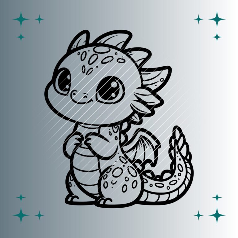 Happy Drache #2 | Plotterdatei | SVG & PNG