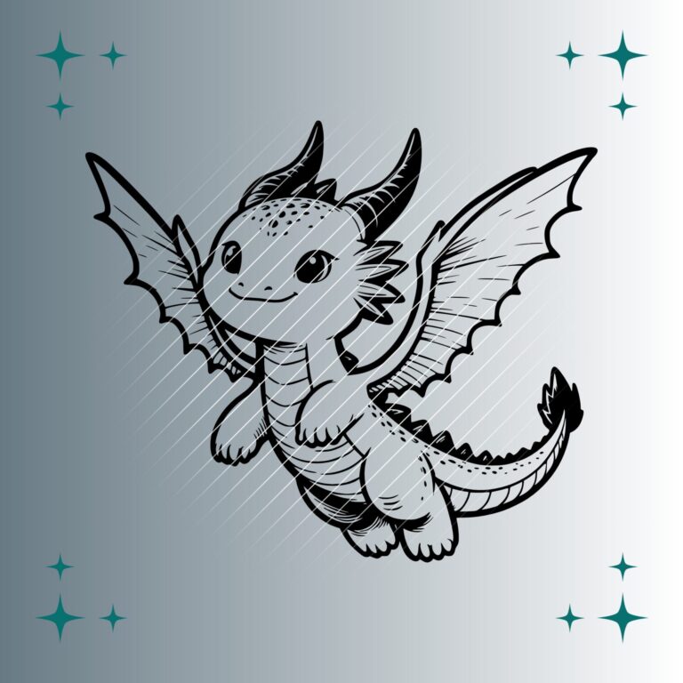 Happy Drache #3 | Plotterdatei | SVG & PNG