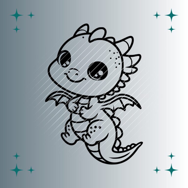 Happy Drache #4 | Plotterdatei | SVG & PNG