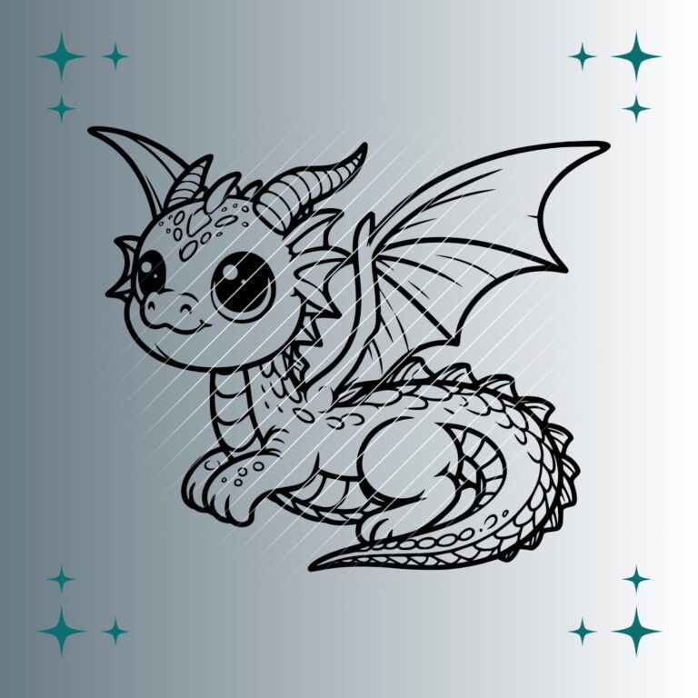 Happy Drache #6 | Plotterdatei | SVG & PNG
