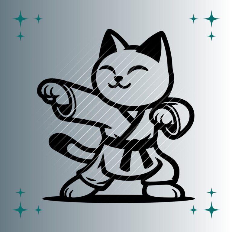 Happy Katze Karate | Plotterdatei | SVG & PNG