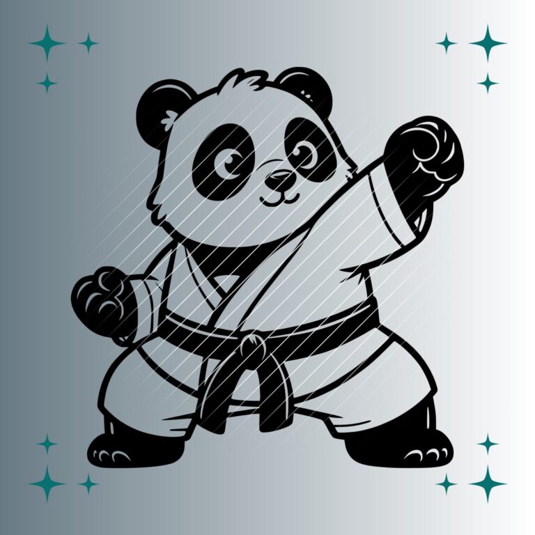 Happy Panda Karate #2 | Plotterdatei | SVG & PNG