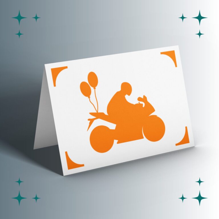 Karte Motorradfahrer Luftballons | Plotterdatei | SVG & PNG