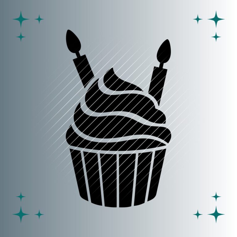 Muffin zwei Kerzen | Plotterdatei | SVG & PNG