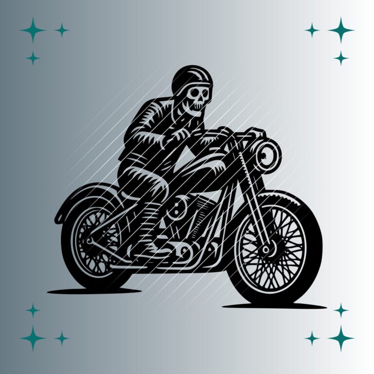 Skelett Motorradfahrer | Plotterdatei | SVG & PNG