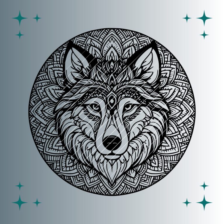 Wolf Mandala #3 | Plotterdatei | SVG & PNG