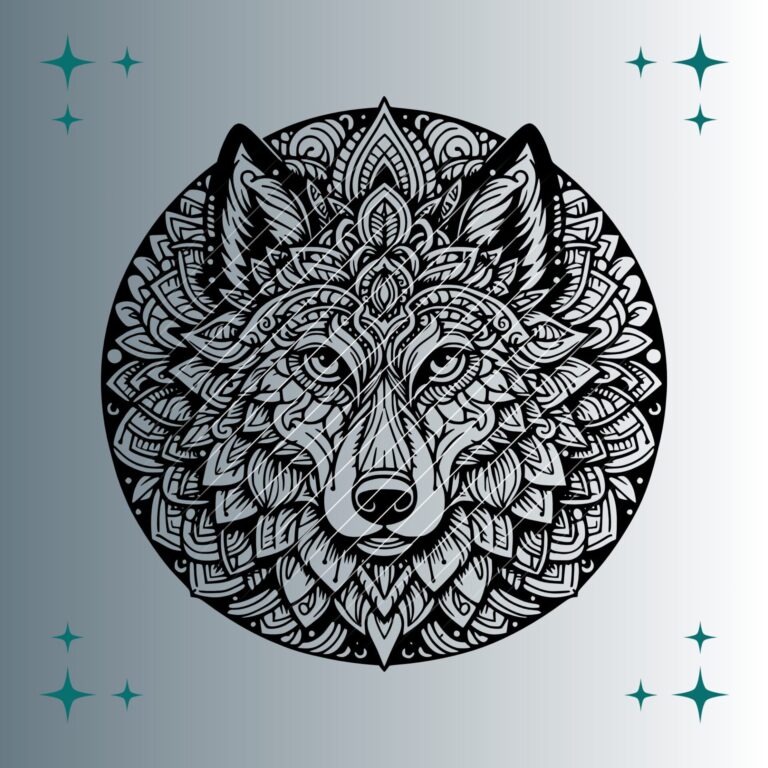 Wolf Mandala | Plotterdatei | SVG & PNG