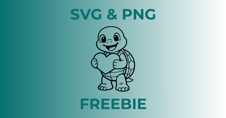 Happy Schildkröte Herz | Kostenlose Plotterdatei | SVG & PNG