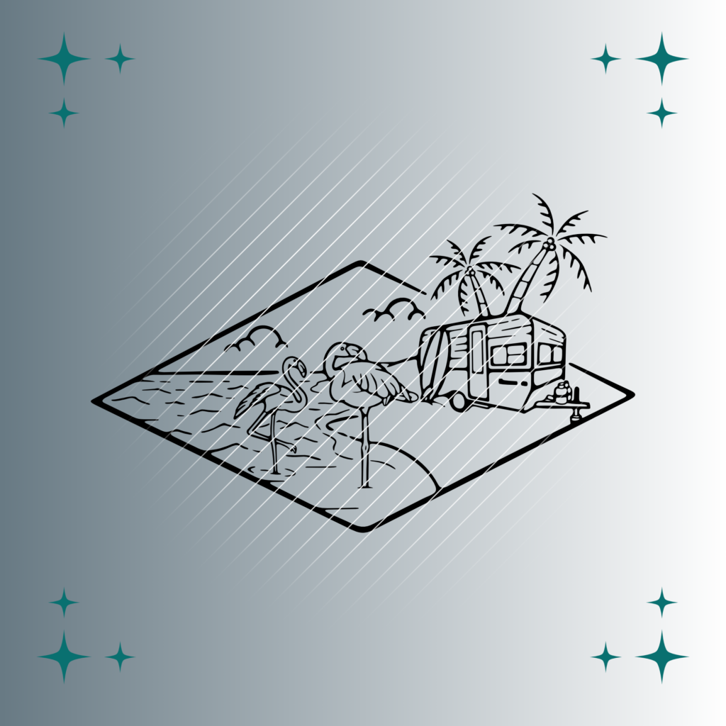Camper & Flamingos | Plotterdatei | SVG & PNG