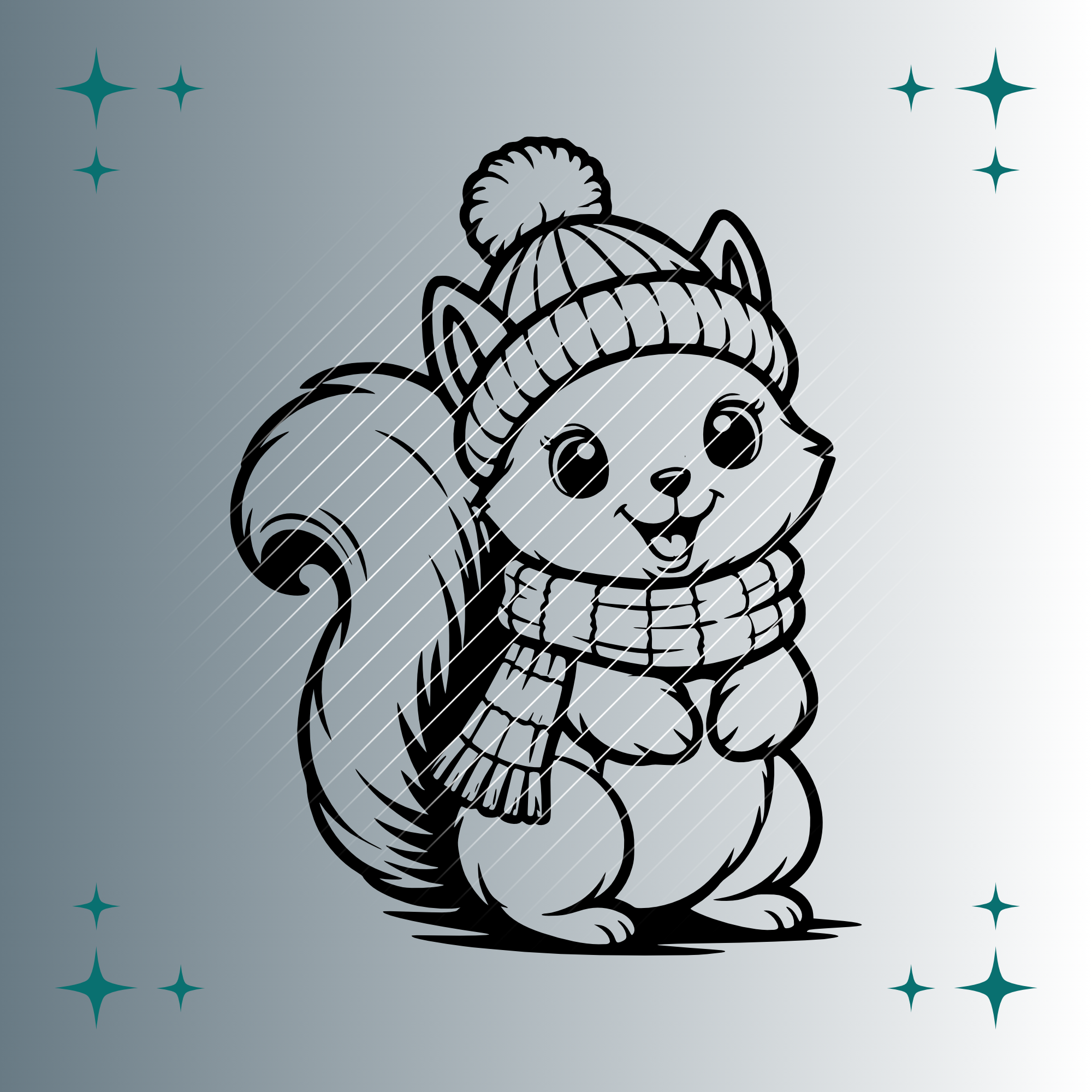 Happy Eichhörnchen Winter Plotterdatei SVG PNG www.famafami.de Happy Eichhörnchen Winter | Plotterdatei | SVG & PNG