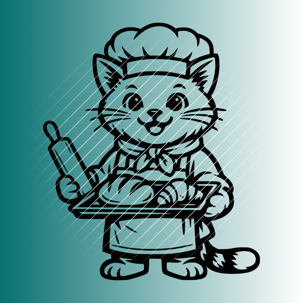 Happy Katze Bäcker | Plotterdatei | SVG & PNG