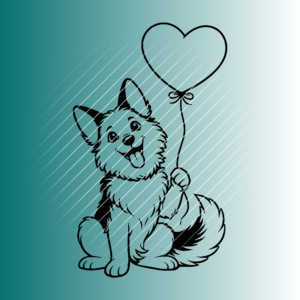 Happy Schäferhund Herzluftballon | Plotterdatei | SVG & PNG