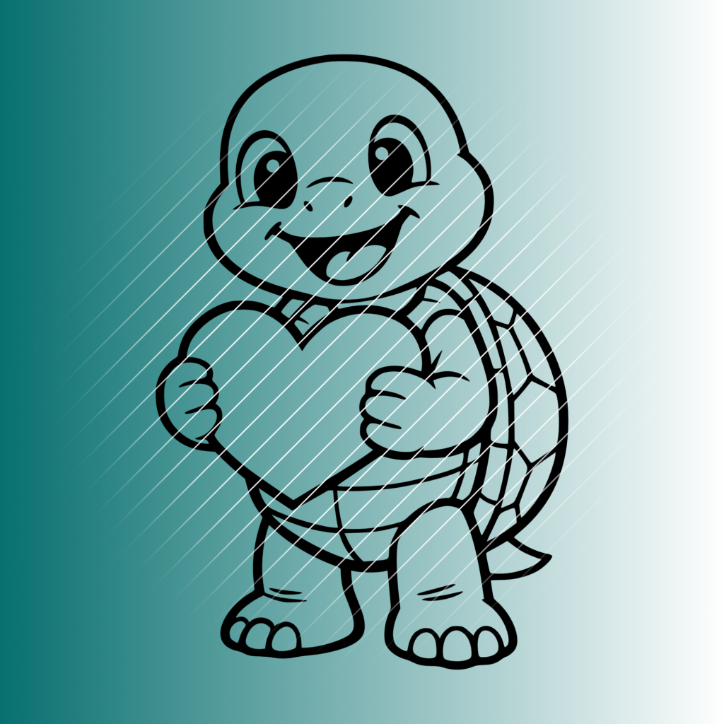 Happy Schildkröte Herz | Plotterdatei | SVG & PNG