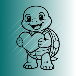 Happy Schildkröte Herz | Plotterdatei | SVG & PNG