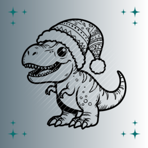 Happy Tyrannosaurus Rex Weihnachtsmütze | Plotterdatei | SVG & PNG