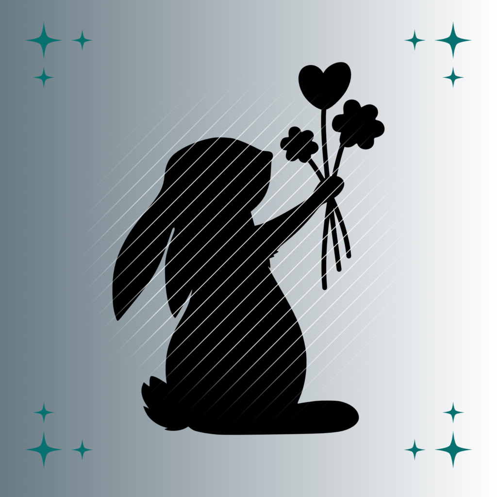 Hase Blumenstrauß Silhouette | Plotterdatei | SVG & PNG