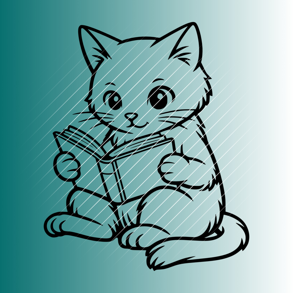 Katze Buch | Plotterdatei | SVG & PNG