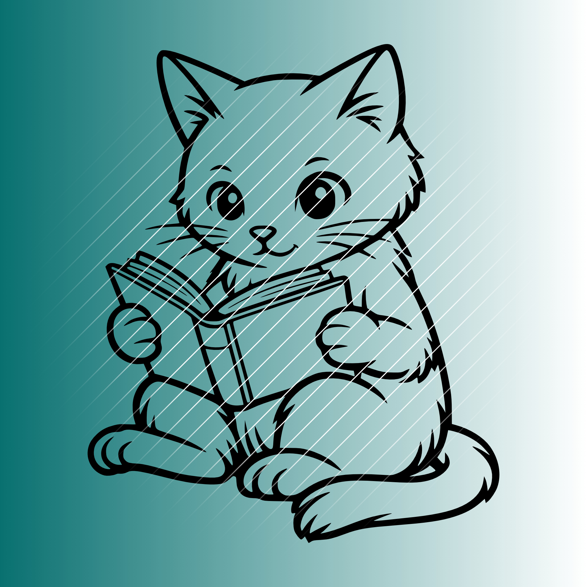 Katze Buch | Plotterdatei | SVG & PNG