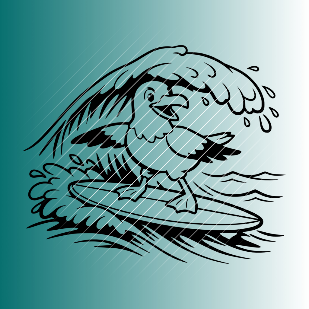 Möwe Surfer | Plotterdatei | SVG & PNG
