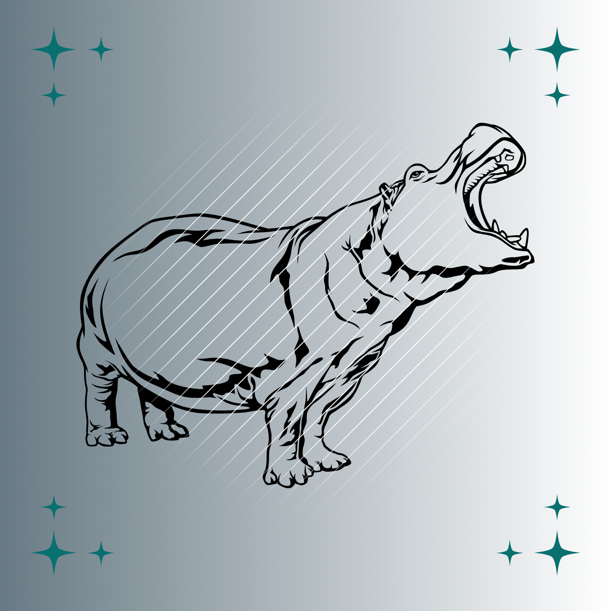 Nilpferd | Plotterdatei | SVG & PNG