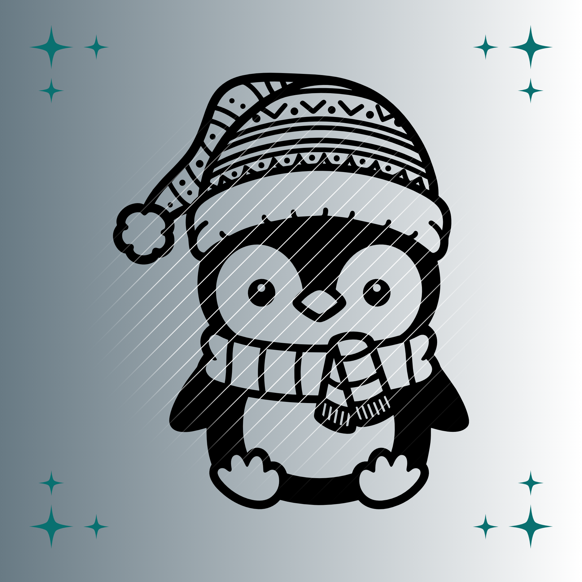 Pinguin Weihnachtsmütze Plotterdatei SVG PNG www.famafami.de Pinguin Weihnachtsmütze | Plotterdatei | SVG & PNG