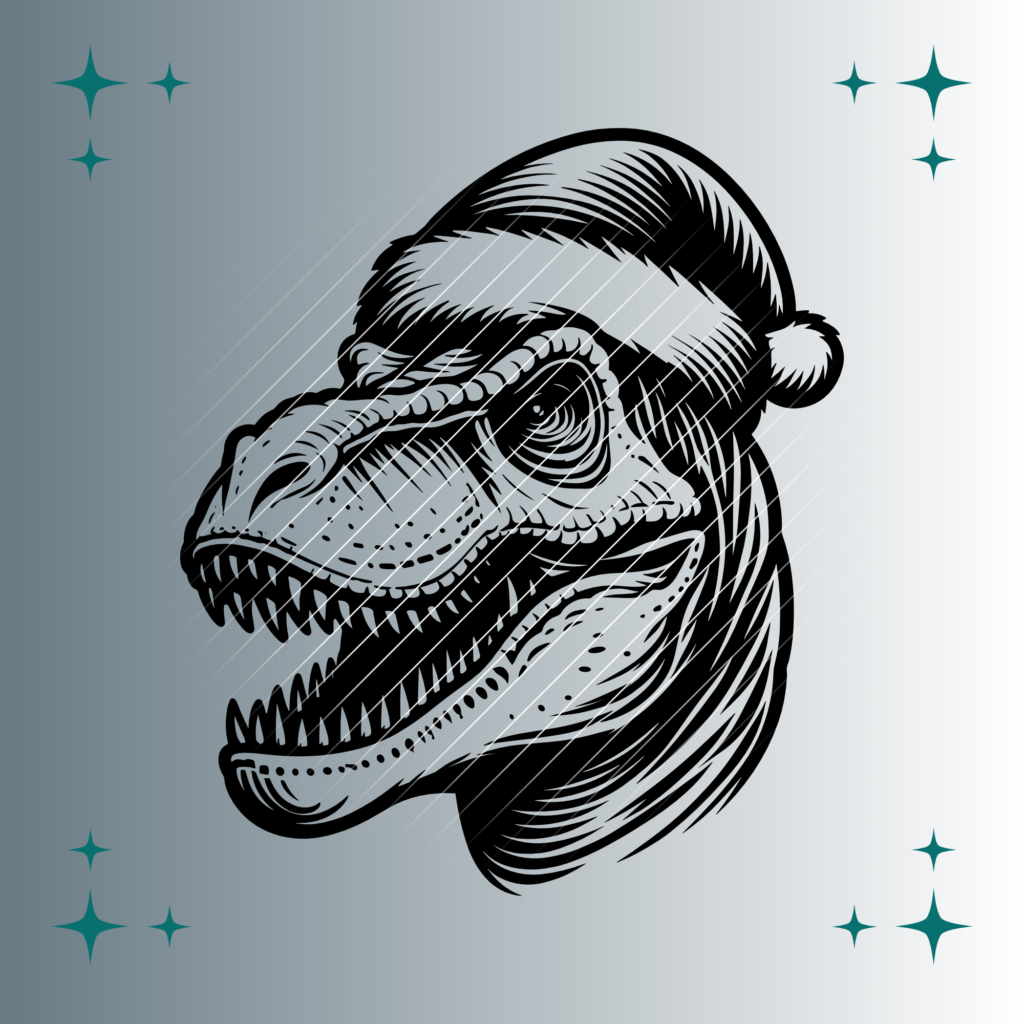 Tyrannosaurus Rex Weihnachtsmütze | Plotterdatei | SVG & PNG