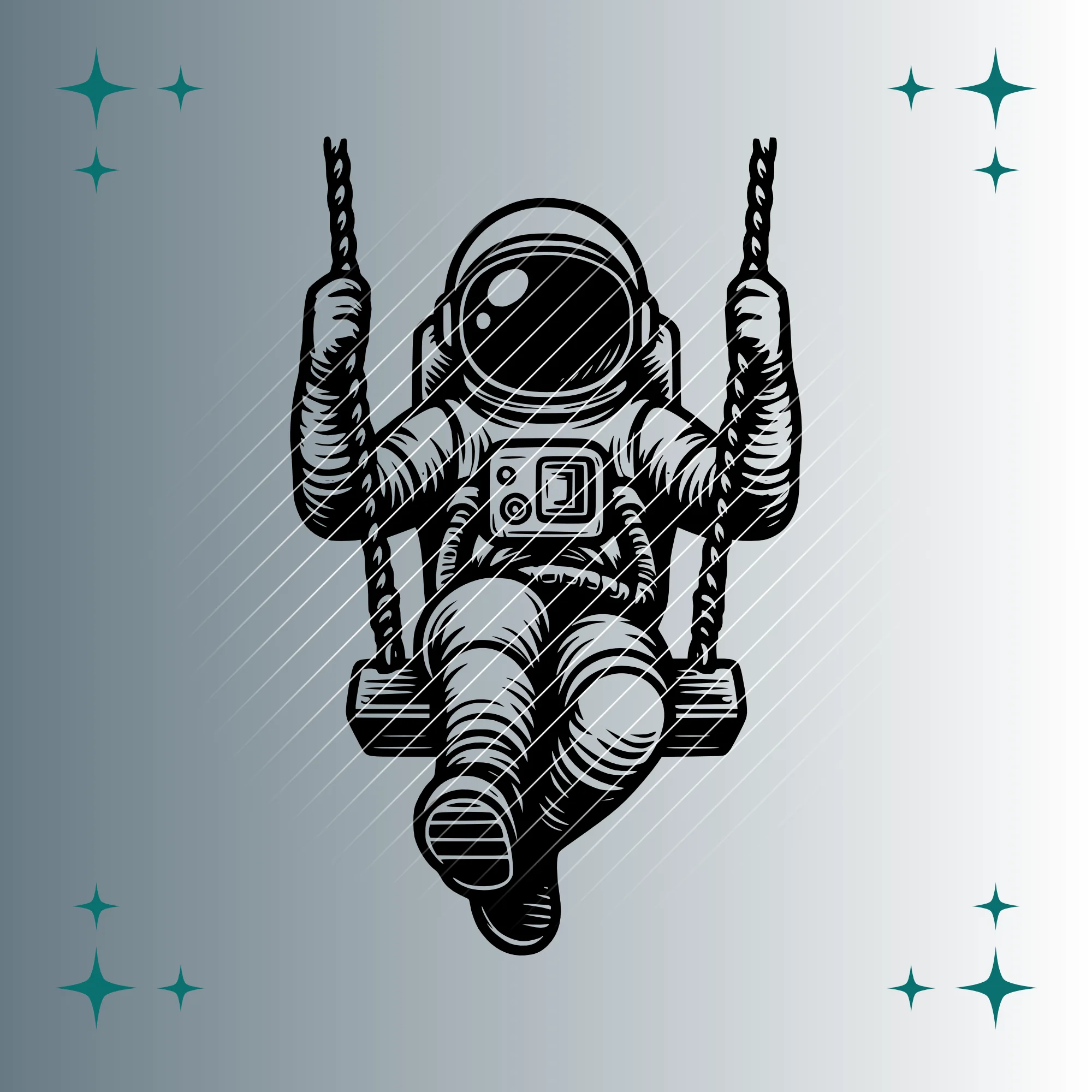 Astronaut Schaukel #4 | Plotterdatei | SVG & PNG