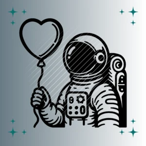 Astronaut Herzluftballon | Plotterdatei | SVG & PNG