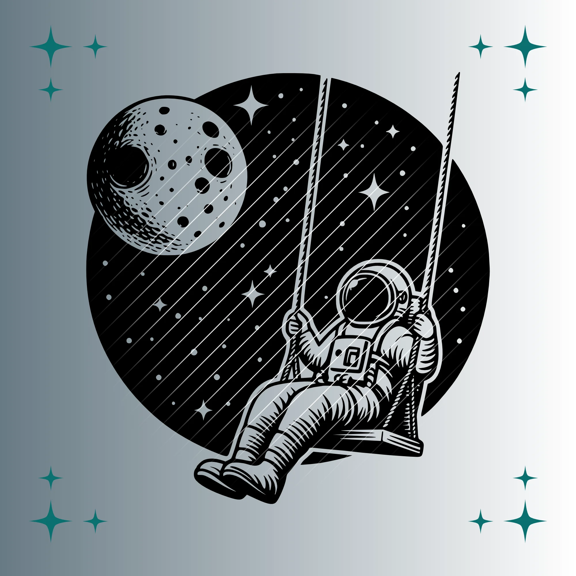 Astronaut Schaukel #3 | Plotterdatei | SVG & PNG