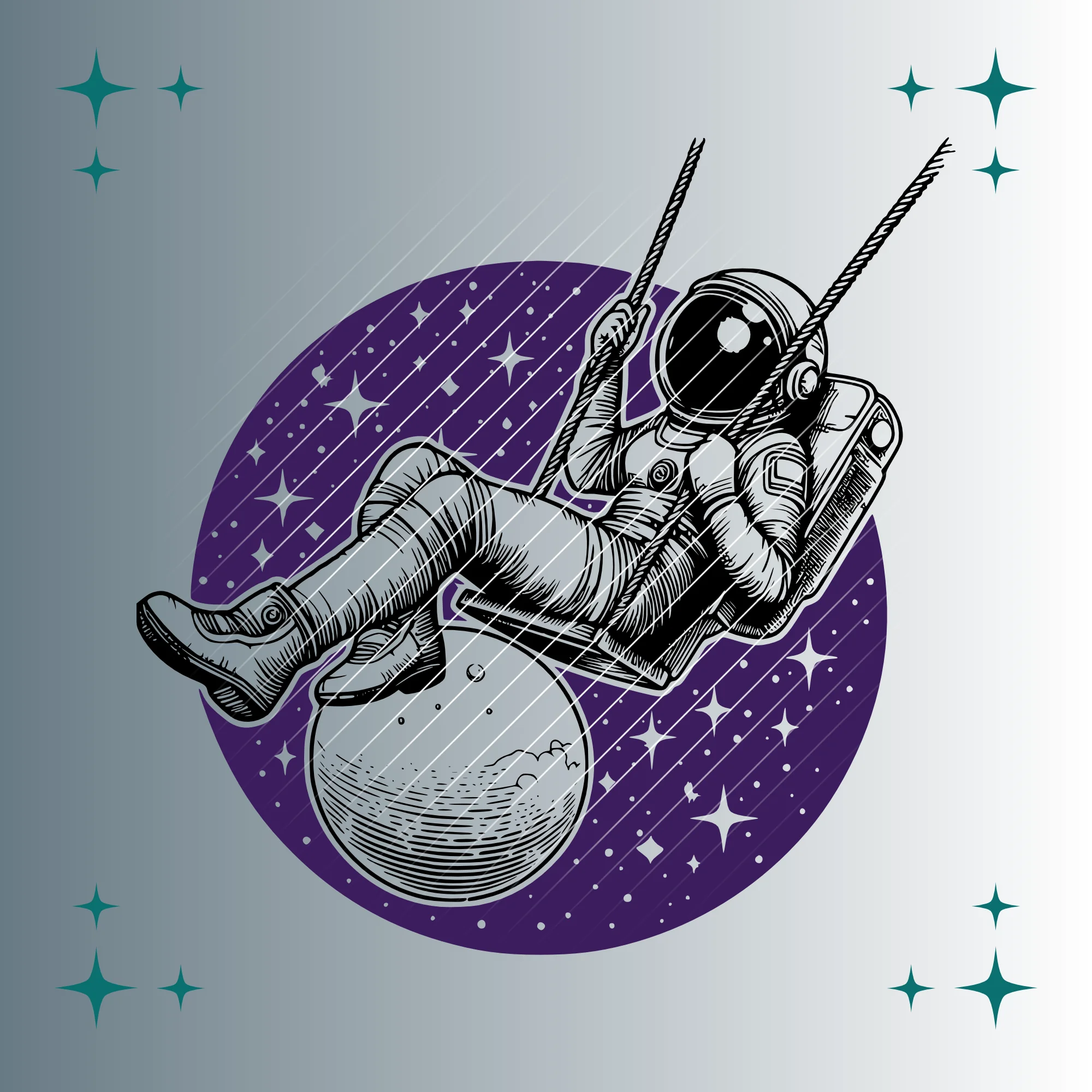 Astronaut Schaukel | Plotterdatei | SVG & PNG