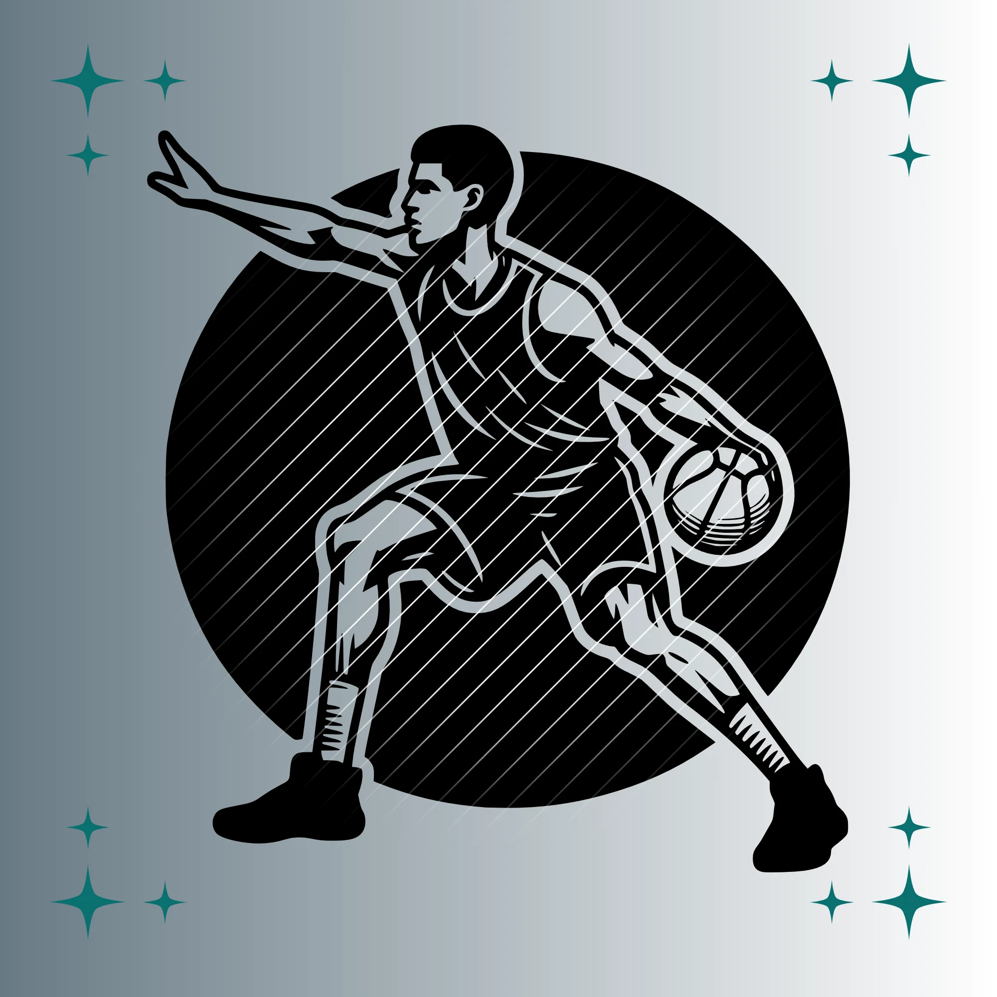 Basketballspieler #2 | Plotterdatei SVG & PNG