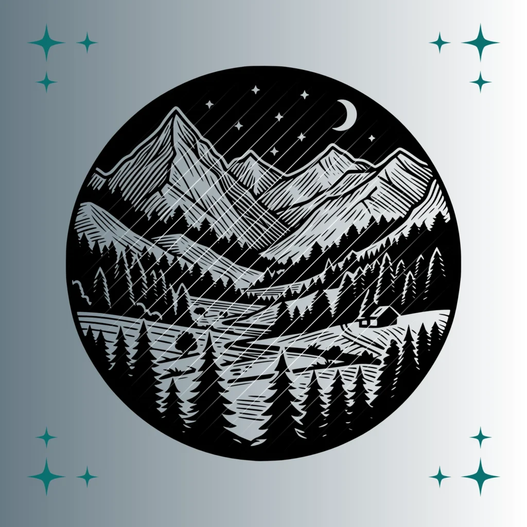 Berglandschaft #2 | Plotterdatei SVG & PNG