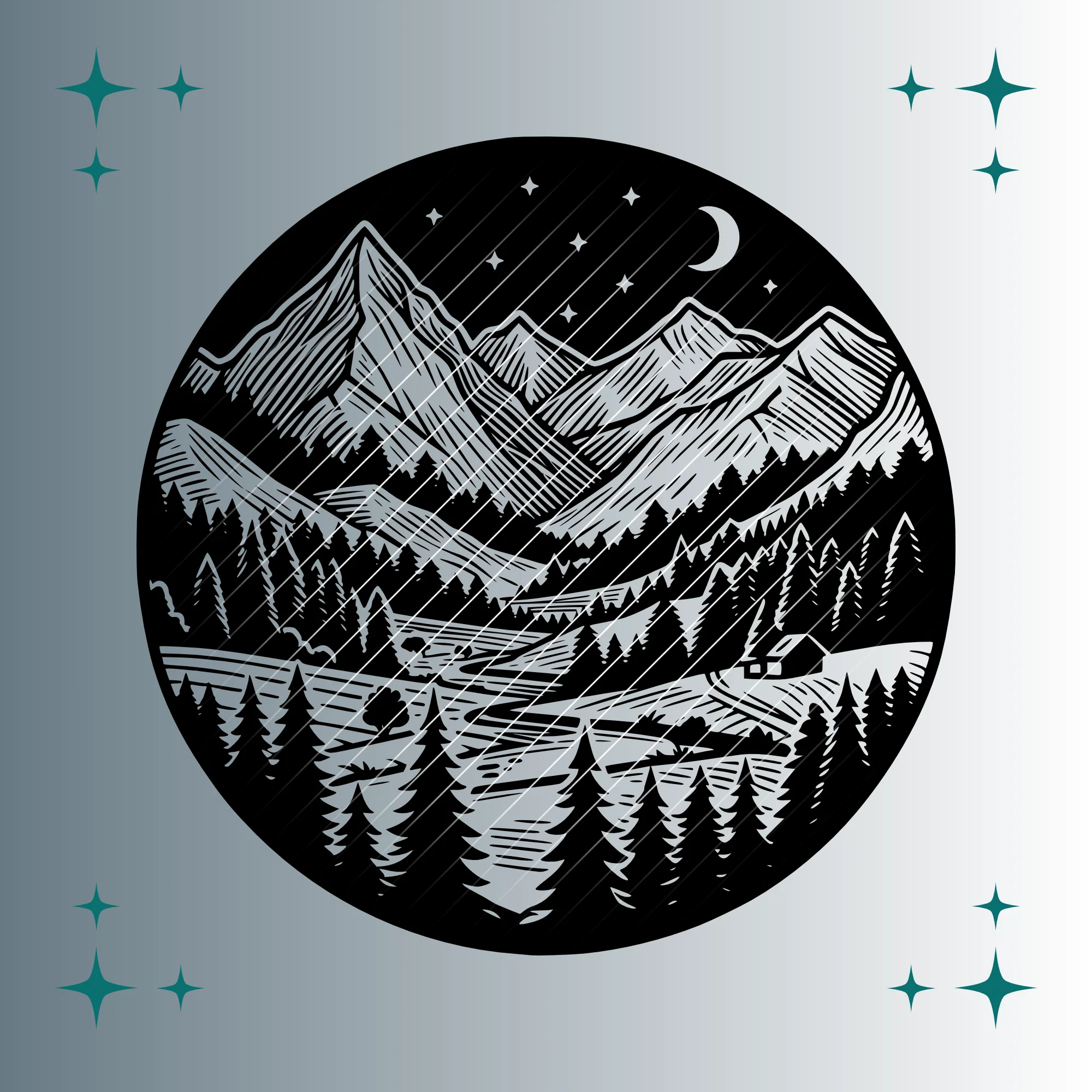 Berglandschaft #2 | Plotterdatei SVG & PNG