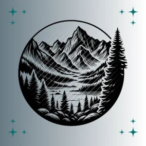 Berglandschaft See #2 | Plotterdatei SVG & PNG