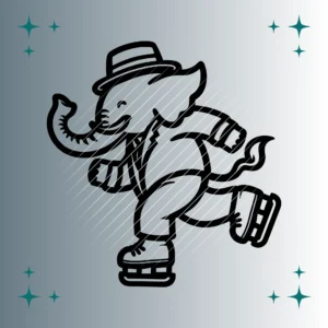 Elefant Eislaufen | Plotterdatei | SVG & PNG