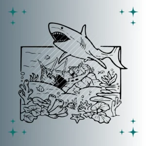 Hai & Schiffswrack | Plotterdatei | SVG & PNG