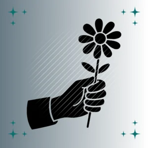 Hand Blume Silhouette | Plotterdatei SVG & PNG
