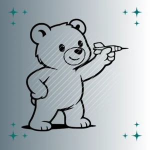 Happy Bär Dartspieler | Plotterdatei | SVG & PNG