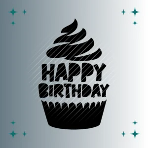 Happy Birthday Muffin Stencil | Plotterdatei SVG & PNG