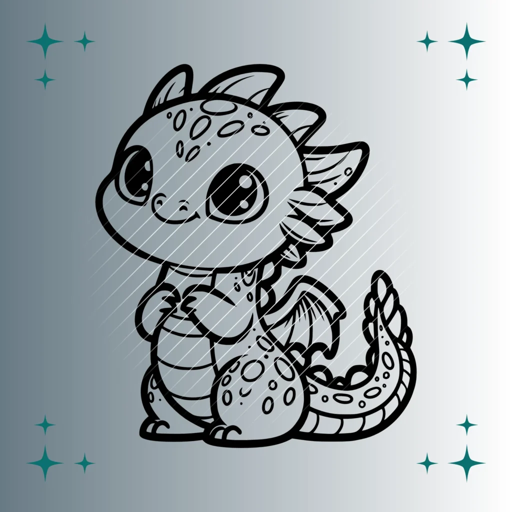 Happy Drache #2 | Plotterdatei | SVG & PNG