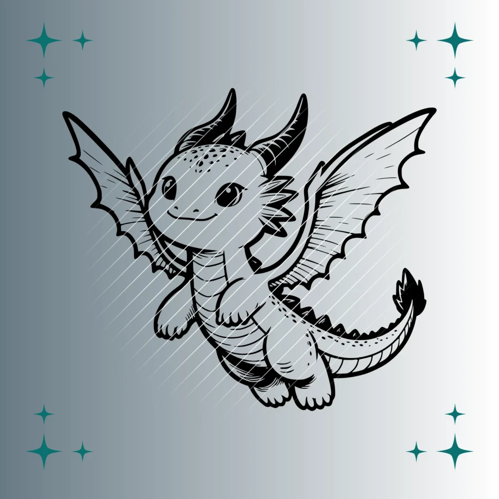 Happy Drache #3 | Plotterdatei | SVG & PNG
