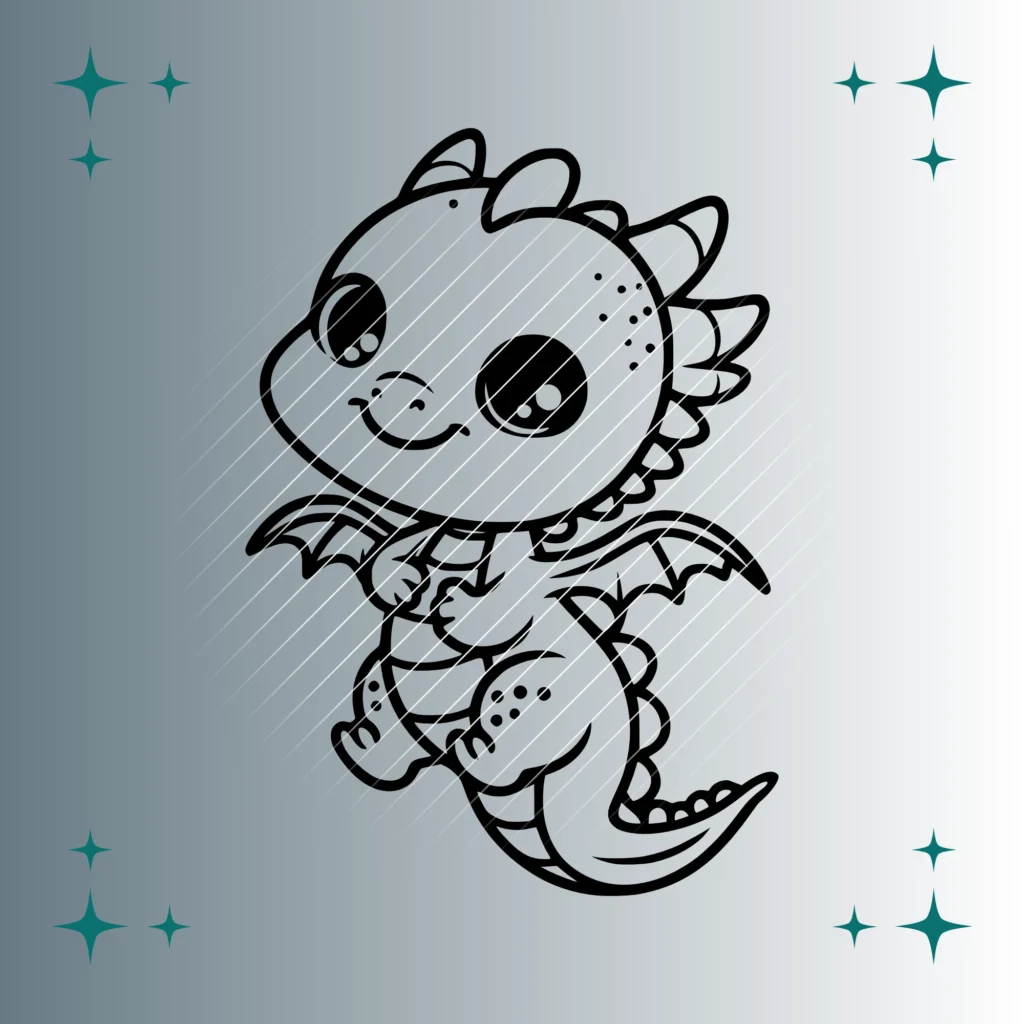 Happy Drache #4 | Plotterdatei | SVG & PNG