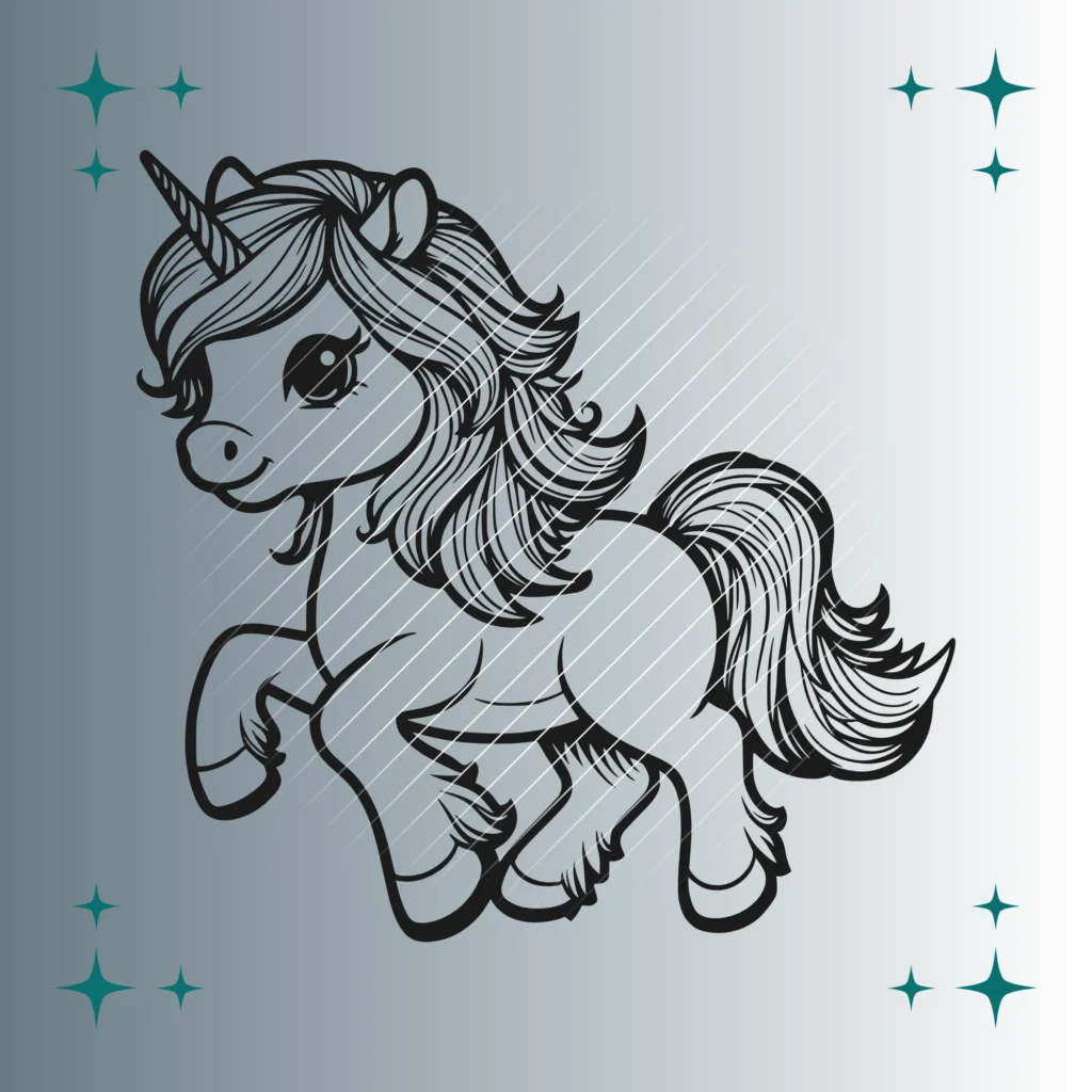 Happy Einhorn #3 | Plotterdatei | SVG & PNG