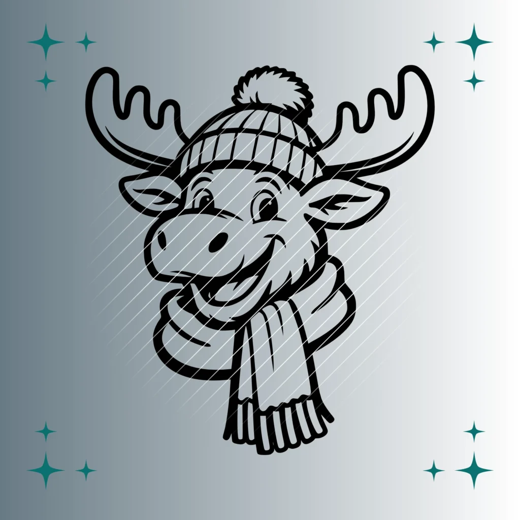 Happy Elch Winter | Plotterdatei | SVG & PNG