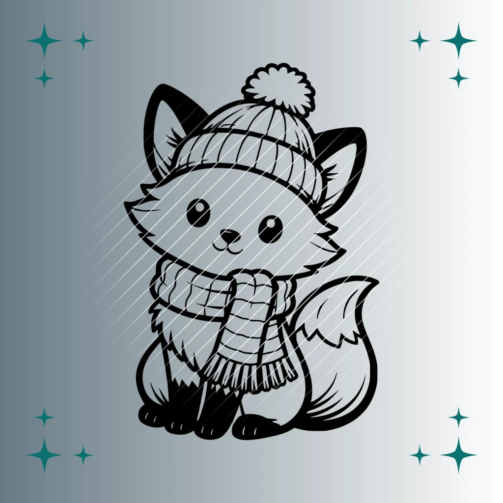 Happy Fuchs Winter #2 | Plotterdatei | SVG & PNG