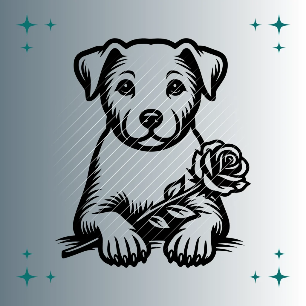 Happy Hund Rose | Plotterdatei | SVG & PNG